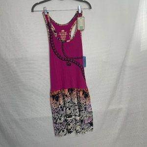 NWT eckored Festival Fuchsia Size Medium Hot Pink Tank Dress #958